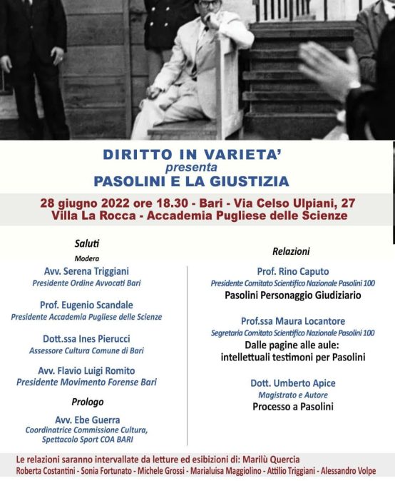 Momenti della conferenza Pasolini e la Giustizia