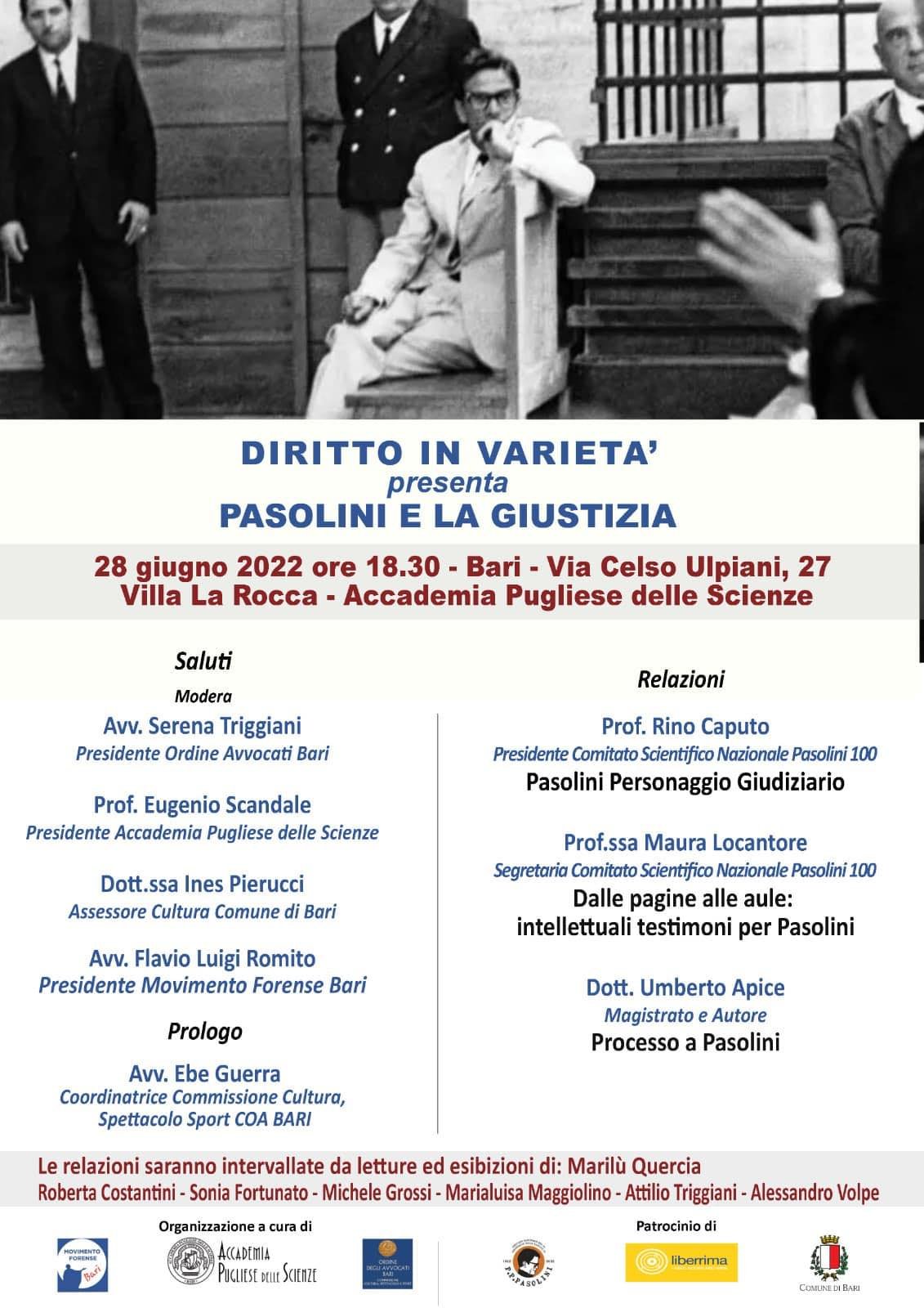 Momenti della conferenza Pasolini e la Giustizia