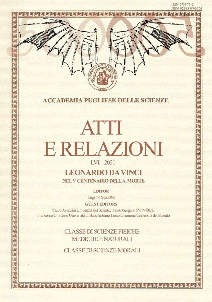 Atti e Relazioni LVI - Leonardo da Vinci - Nel V centenario della morte - Accademia Pugliese delle Scienze