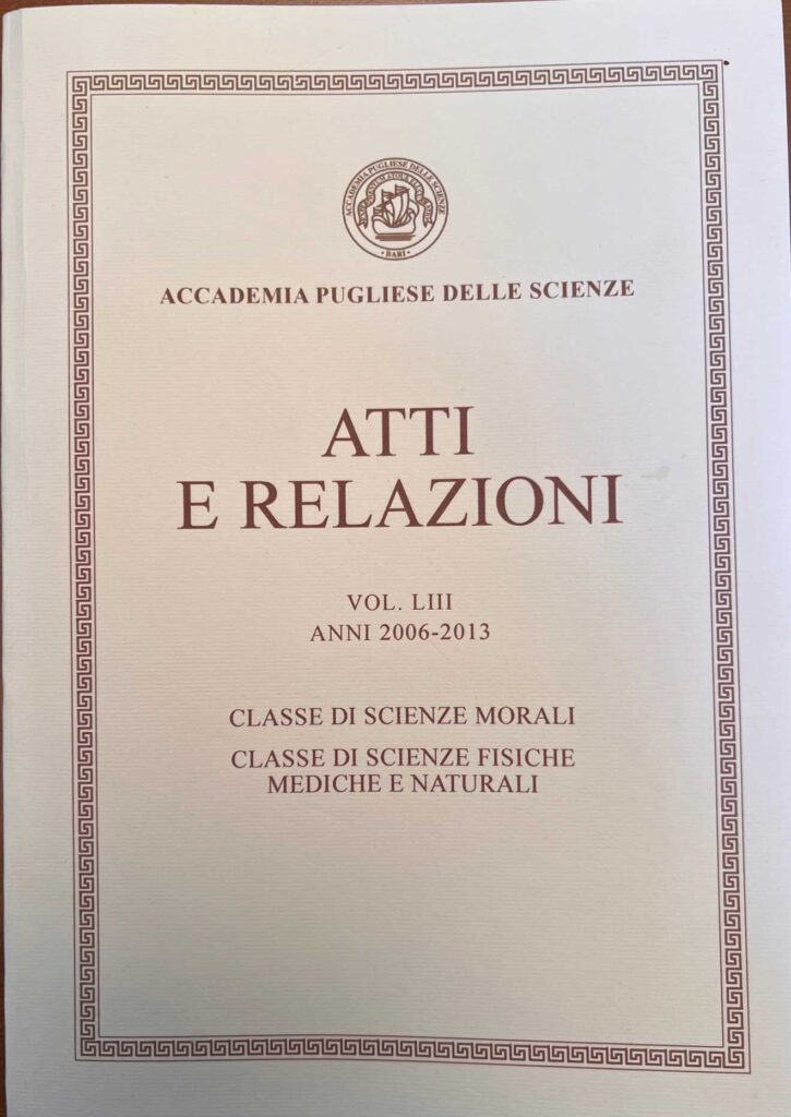 Atti e Relazioni LIII - anni 2006 - 2013 - Accademia Pugliese delle Scienze