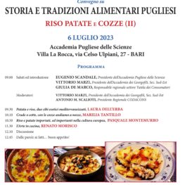 Storia Tradizioni Alimentari Pugliesi Patate Riso Cozze - 6 luglio 2023