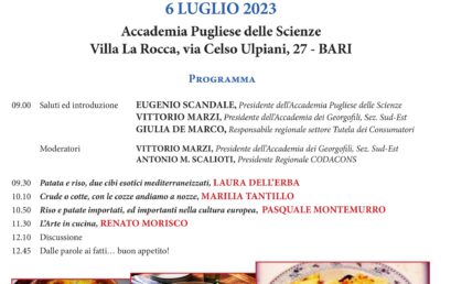 Convegno Storia e Tradizioni Alimentari Pugliesi 6 luglio 2023