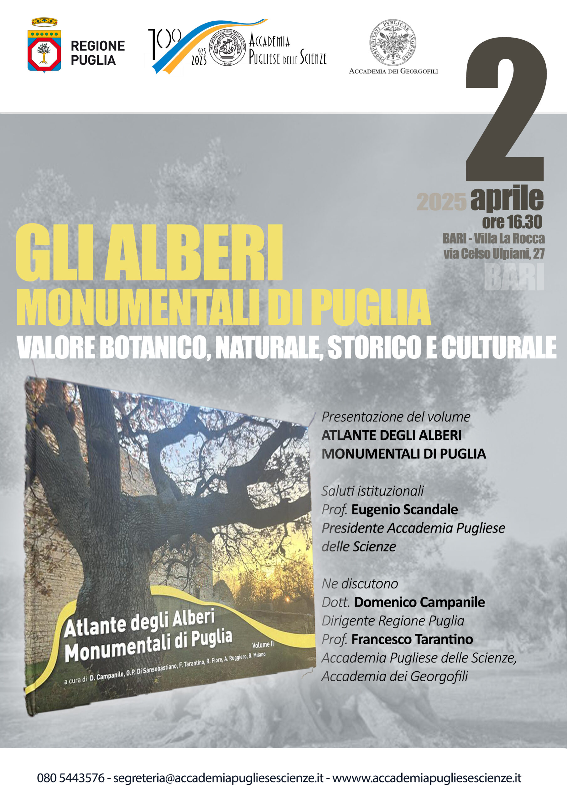 Alberi Monumentali di Puglia – 2 aprile 2025 – Accademia Pugliese delle Scienze Alberi Monumentali di Puglia – 2 aprile 2025 – Accademia Pugliese delle Scienze