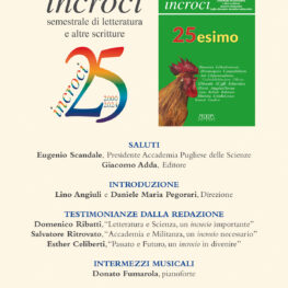 25 anniversario della Rivista Incroci - 18 giugno 2025 - Accademia Pugliese delle Scienze